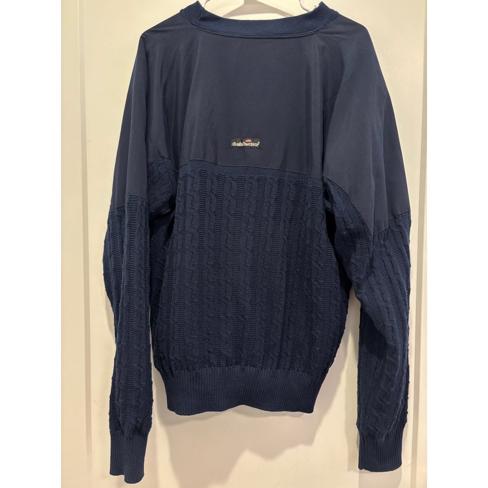 WeatherBoss Rainswetter Mens Navy Blue Windproof Water Repellent Sweater Large